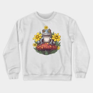 Cute Cottagecore Aesthetic Frog Mushroom Crewneck Sweatshirt